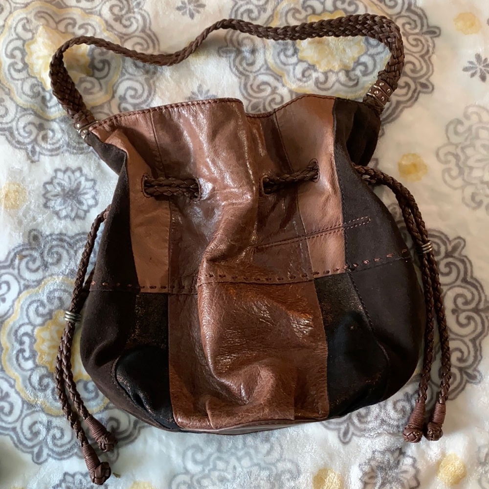 The Sak brown bucket bag